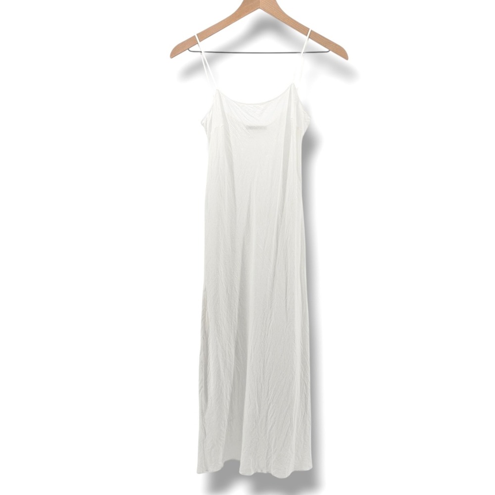 Emilia Wickstead Sheer White Slip Dress Bias Midi Spaghetti Strap Minimalist 4